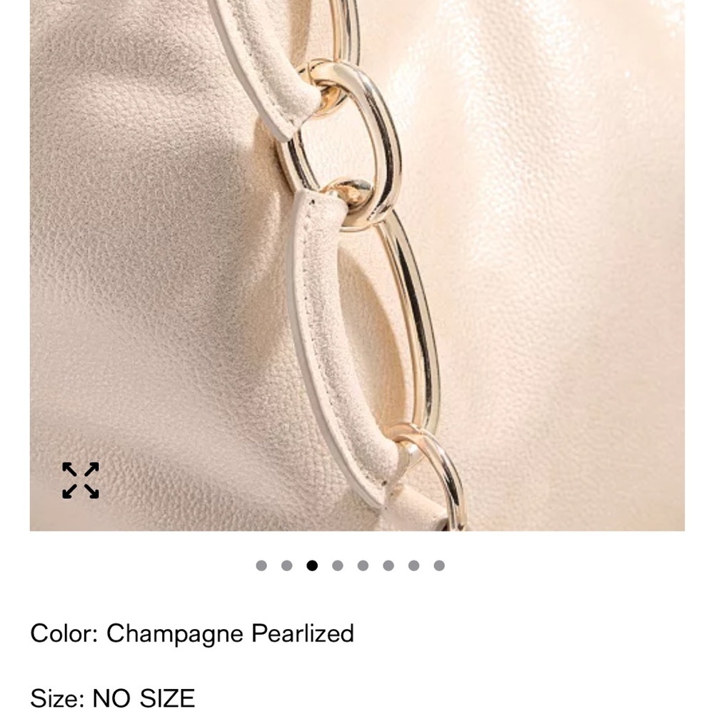 INC International Concepts Cream Shoulder Bag with Gold Accents - Picture 3 of 9